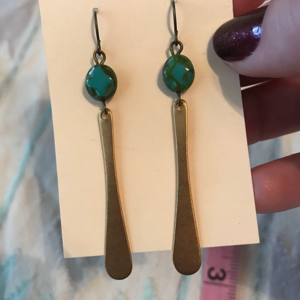 🎁 Handmade Boho Dangle Earrings with Teal Color